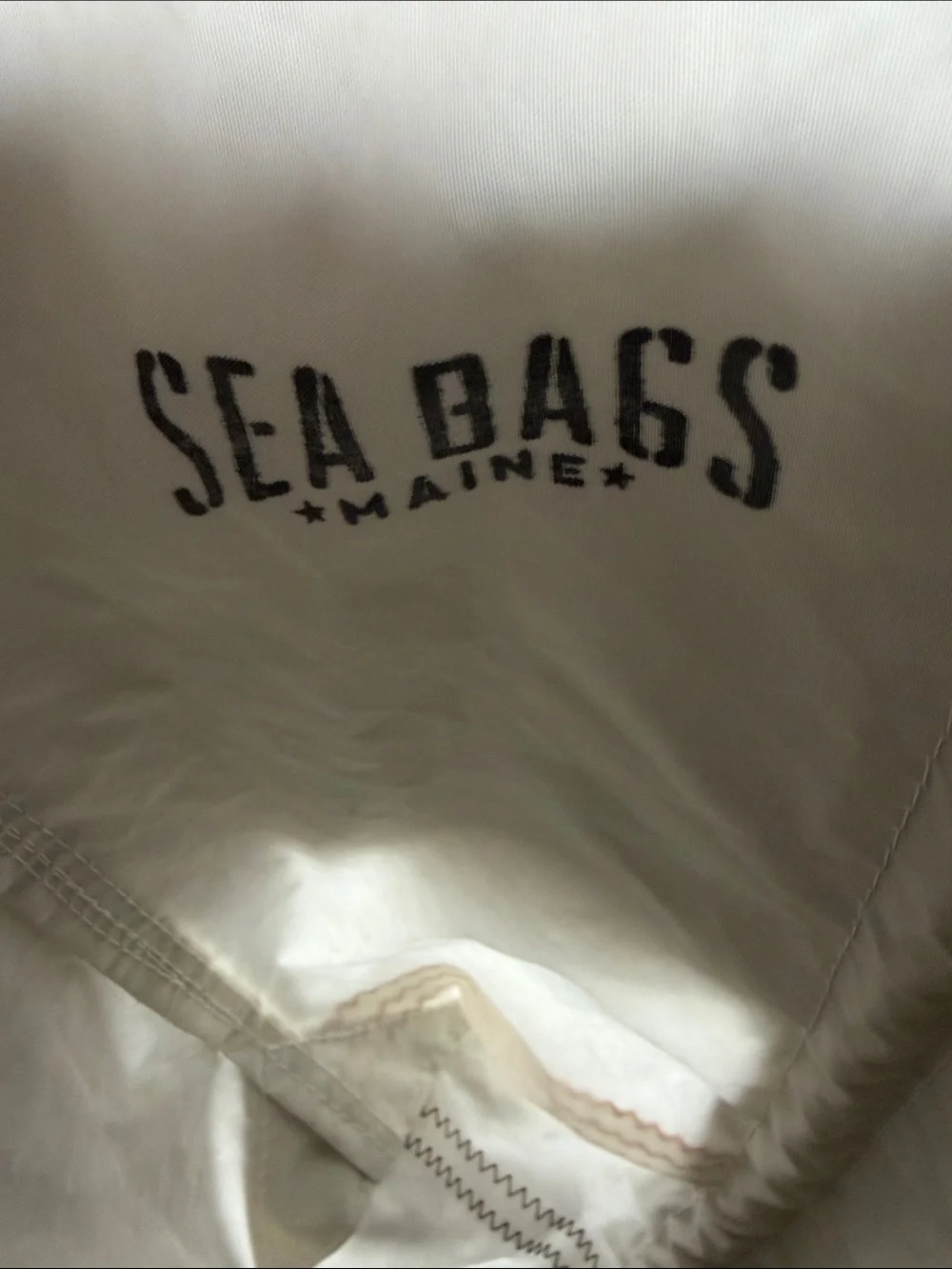 Sea Bags Maine Tote Bag with Black Number 3 Print - Rope Handles. Recycled Sails - Picture 10 of 16